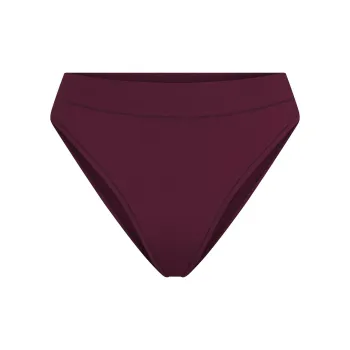 SKIMS COTTON JERSEY CHEEKY TANGA Underpants Women's 1 Pack DEEP BERRY/Deep Berry Red