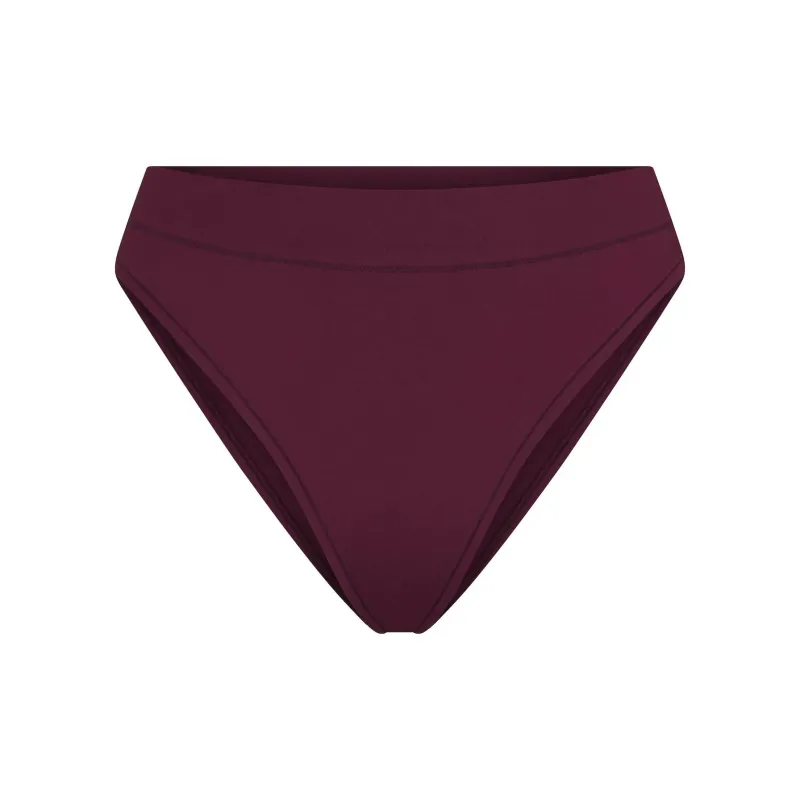 SKIMS COTTON JERSEY CHEEKY TANGA Underpants Women's 1 Pack DEEP BERRY/Deep Berry Red-0