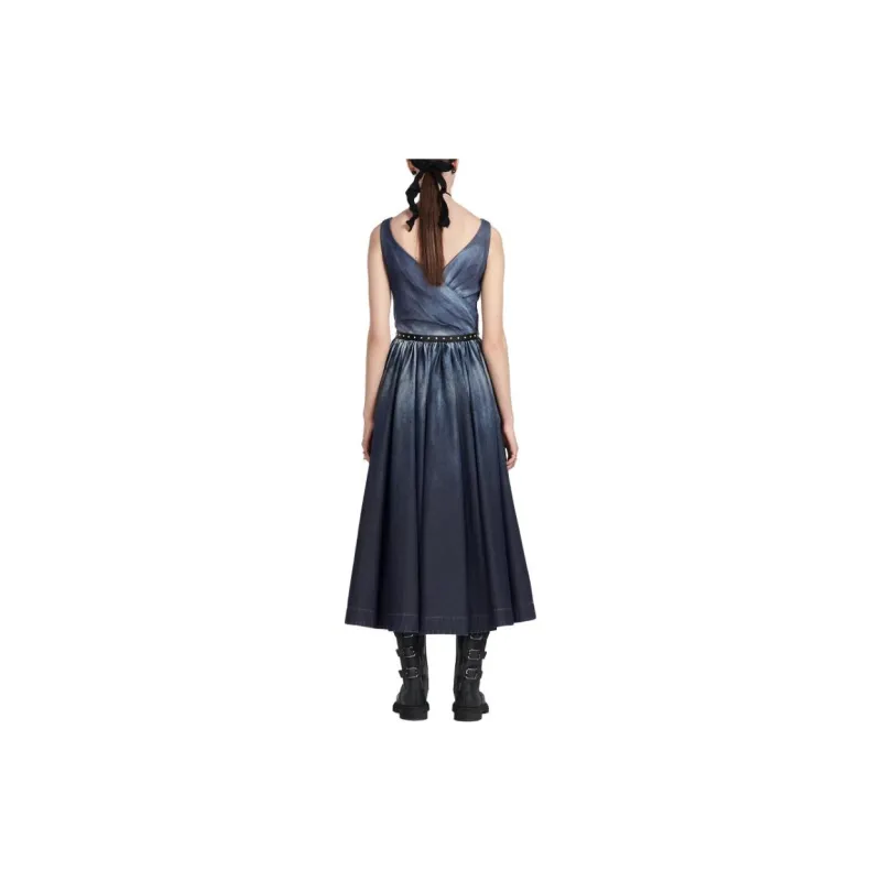 DIOR Sleeveless Dress Women's Blue-3