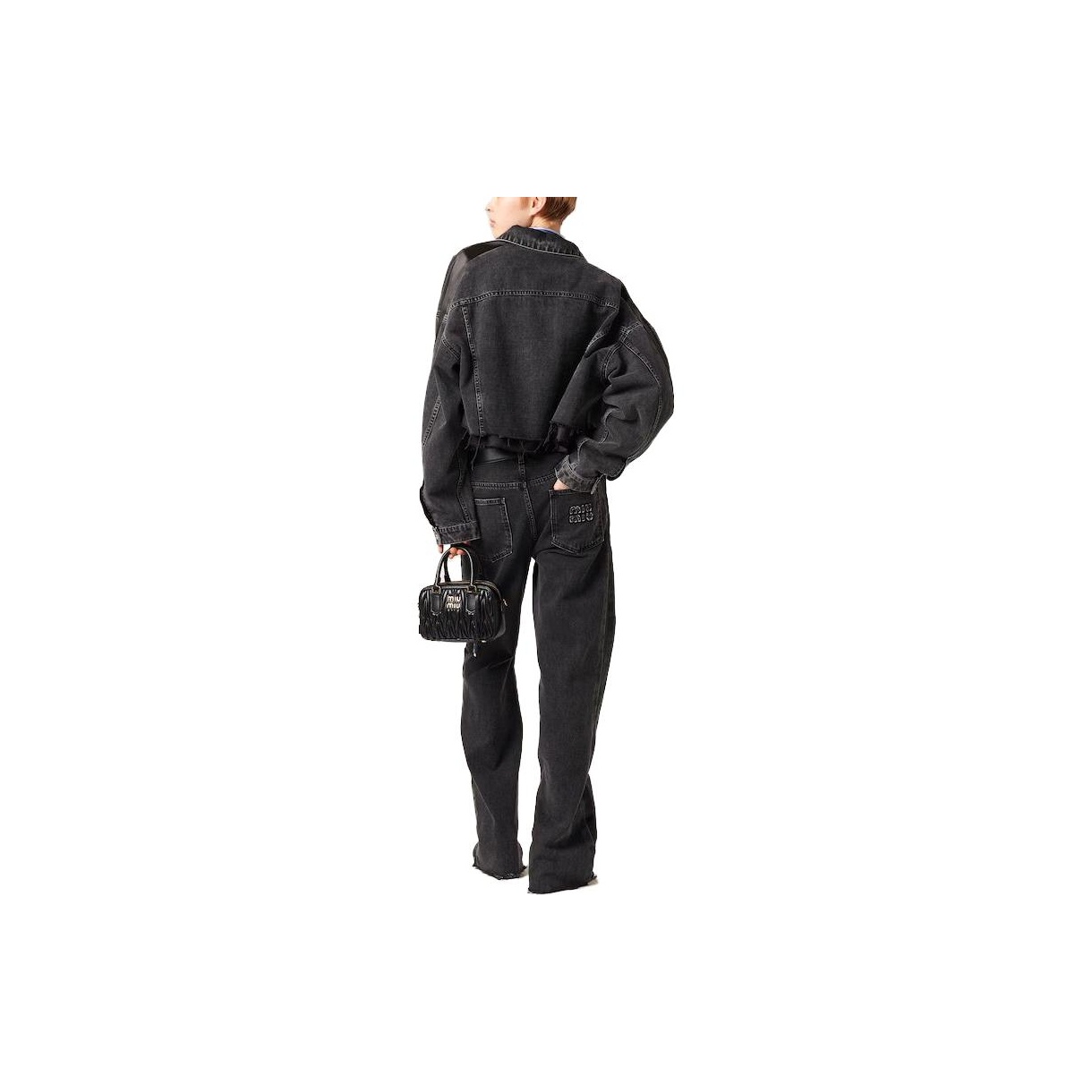 MIU MIU Denim Jacket Women's Black 38 - POIZON