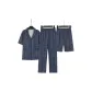 Dark Blue Plaid 3-307[Three-Piece Set]