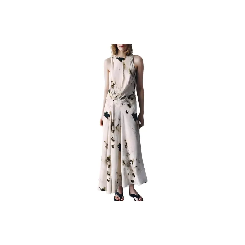 ZARA Sleeveless Dress Women's Nude Black-2