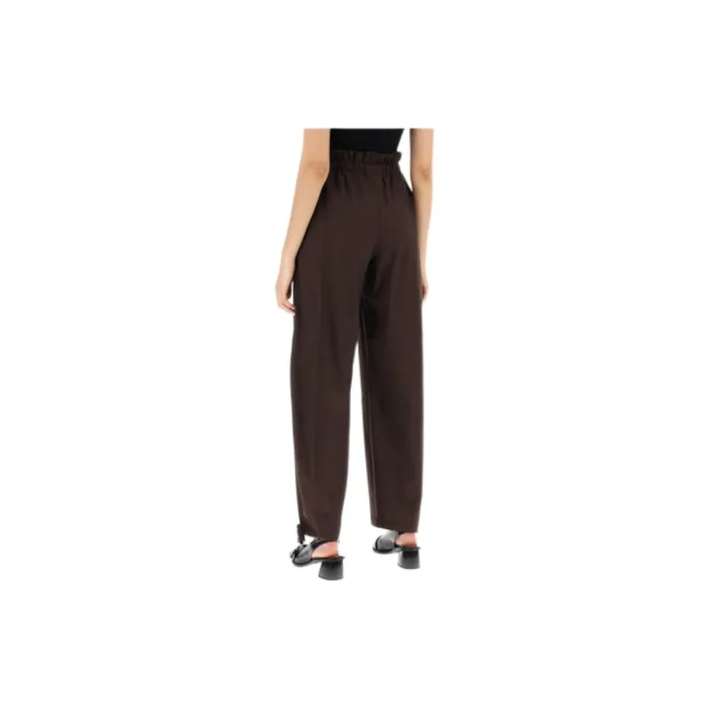 GANNI Drawstring Waist Tapered Leg Trousers-2