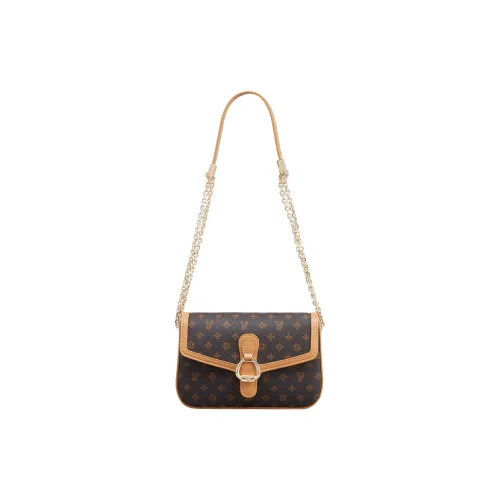 YEARCON PVC Artificial Leather Bonded Synthetic Leather Crossbody Bag Shoulder Bag Women's Coffee