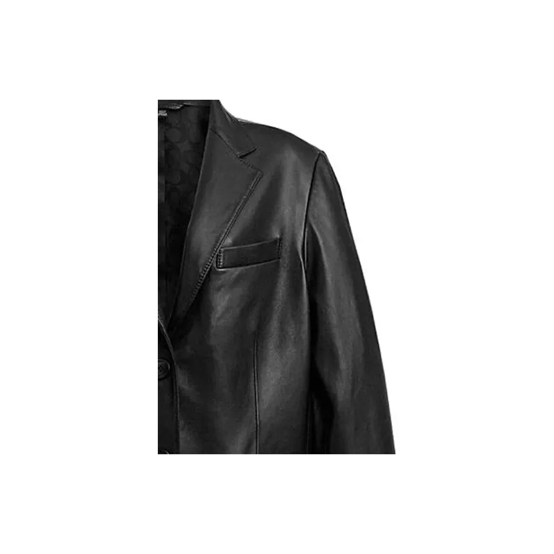 COACH Leather Jackets Women's Black-4