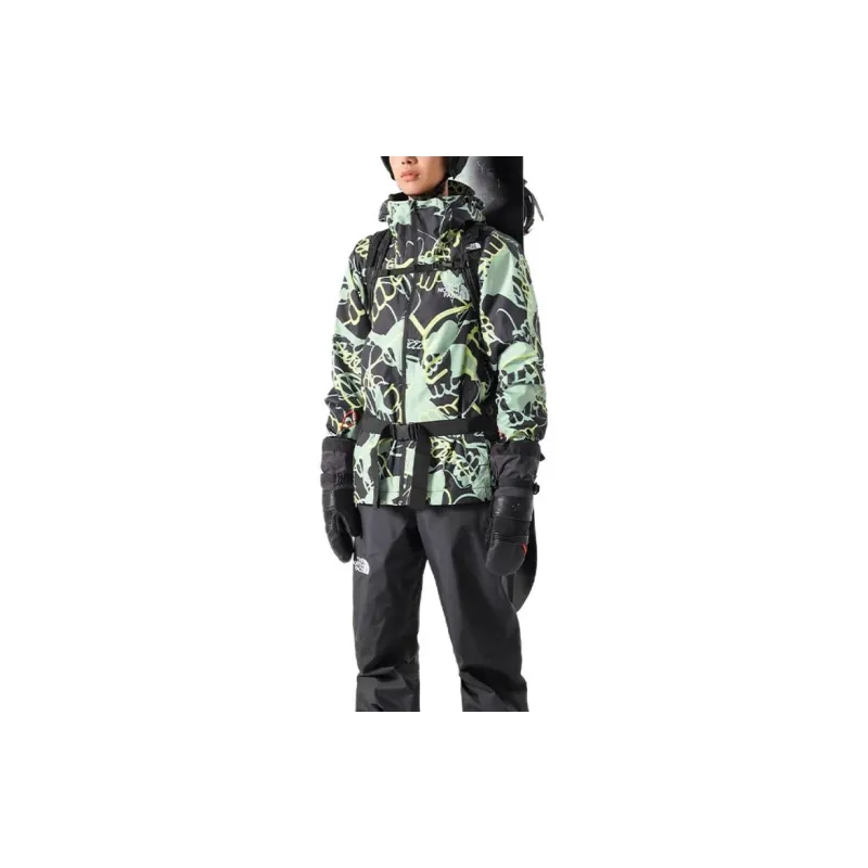 THE NORTH FACE Windbreaker Jacket Women's Black Green-1