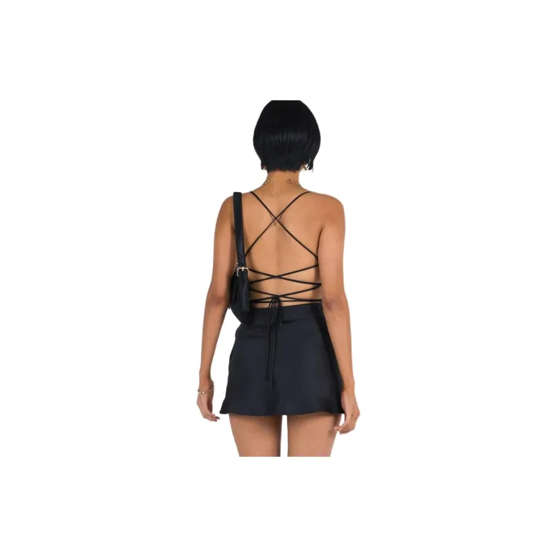 PRINCESS POLLY CELENA MINI DRESS BLACK Slip Dresses Women's BLACK/Black-2