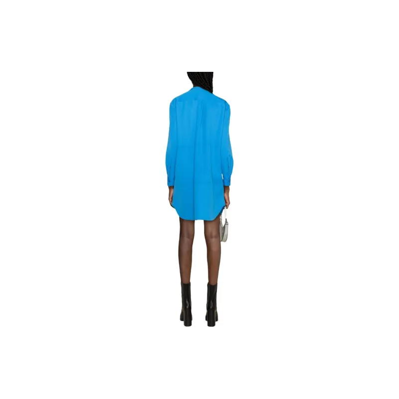 Alexander McQueen Long-Sleeved Dresses Women's Sky Blue-2