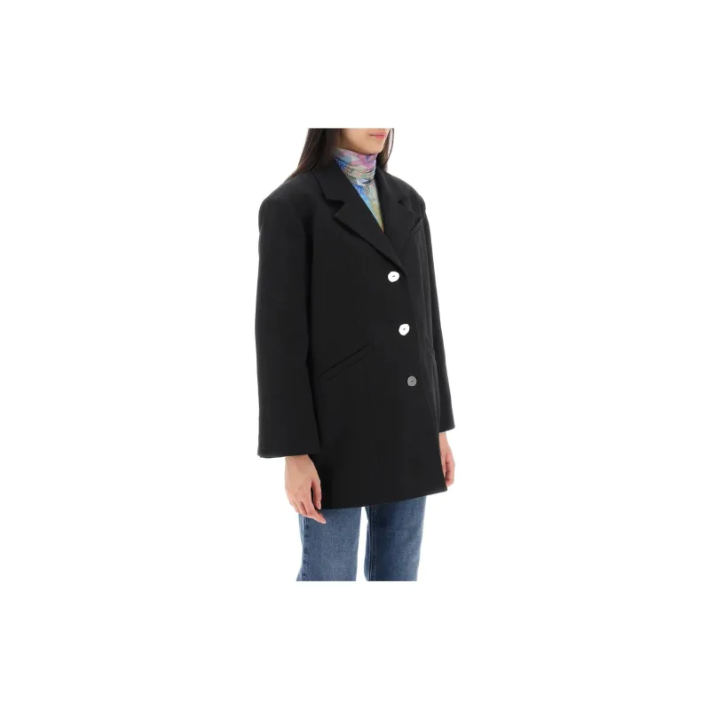 GANNI Oversized Single-Breasted Blazer-1