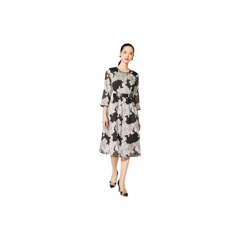 BBLLUUEE Long Sleeved Dress Women's Ink Black-3