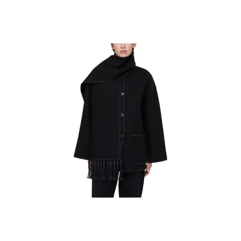 TOTEME Embroidered Fringed Oversized Jacket-2