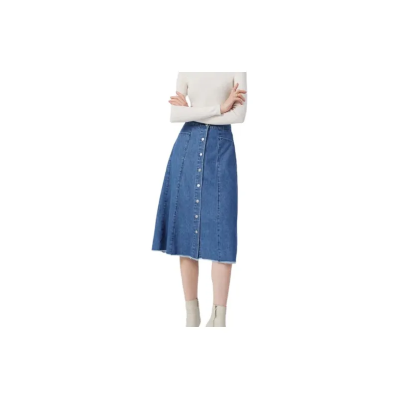 Hush Puppies Denim Long Skirts Women's Blue-2