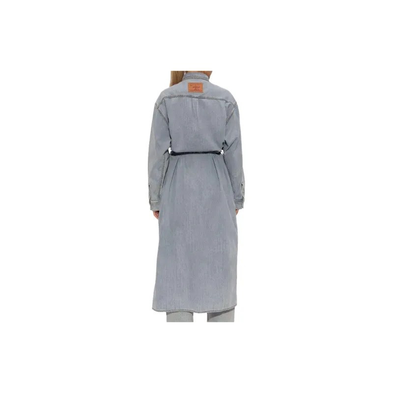 Y/Project Logo Patch Midi Denim Dress-2
