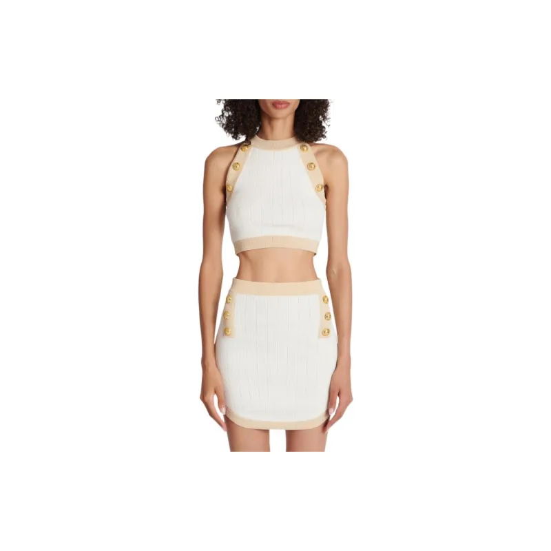 BALMAIN Ribbed knit Cropped Top-5