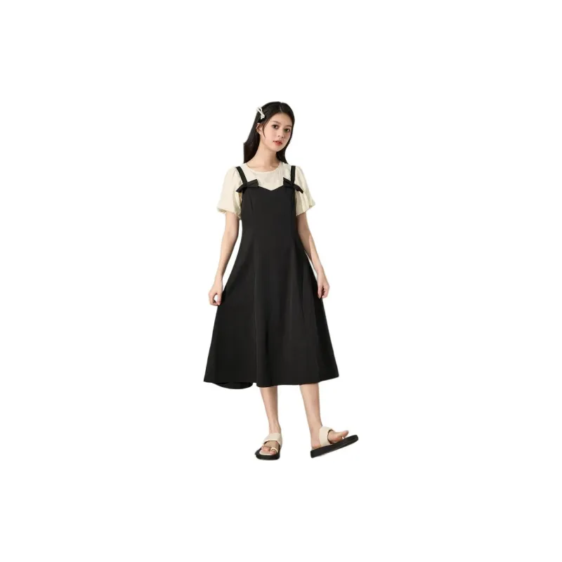 Tonlion SS24 Skirt Set Women's Short Sleeved+Camisole Dress Two Piece Set-4