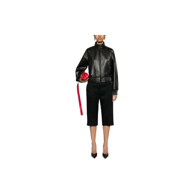 FERRAGAMO SS24 Leather Jacket Women's Black-1