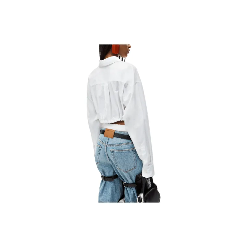 Alexander Wang Rhinestone embellished Cropped Shirt-4