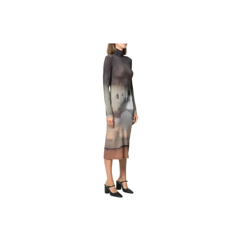 MM6 Maison Margiela Long Sleeved Dresses Women's Multicolor-2