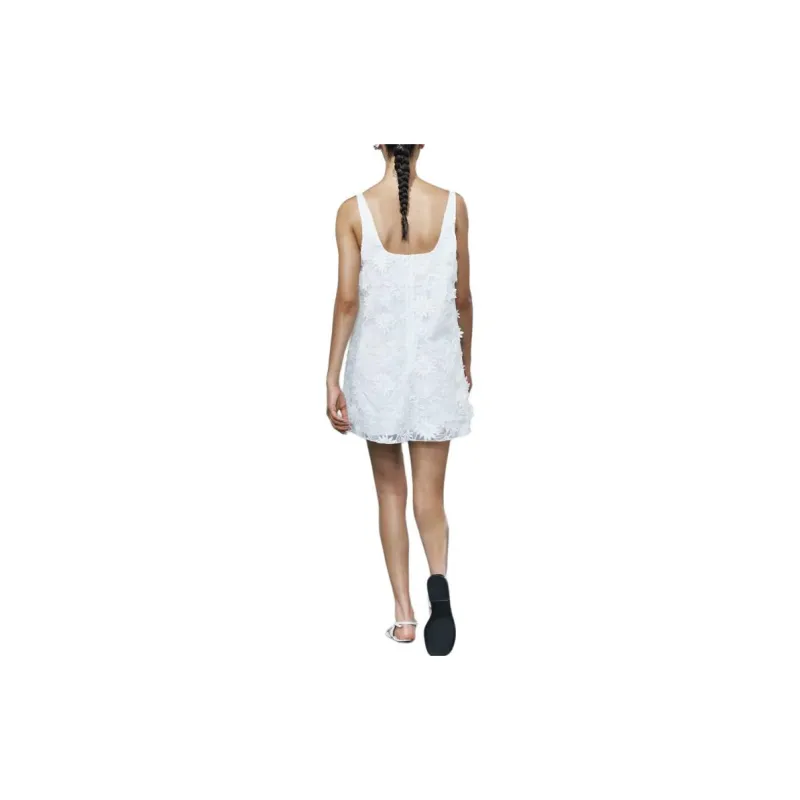 ZARA Slip Dresses Women's White-3