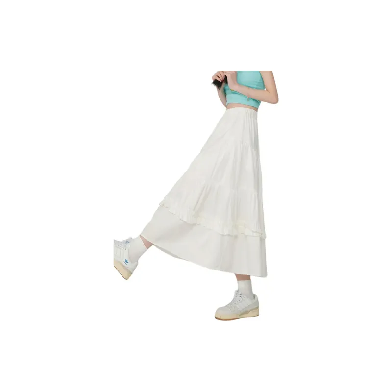 Kazakhstan Casual Long Skirts Women's White-1