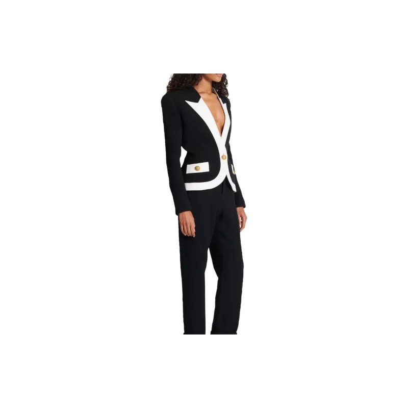 BALMAIN Two tone Crepe Blazer-1