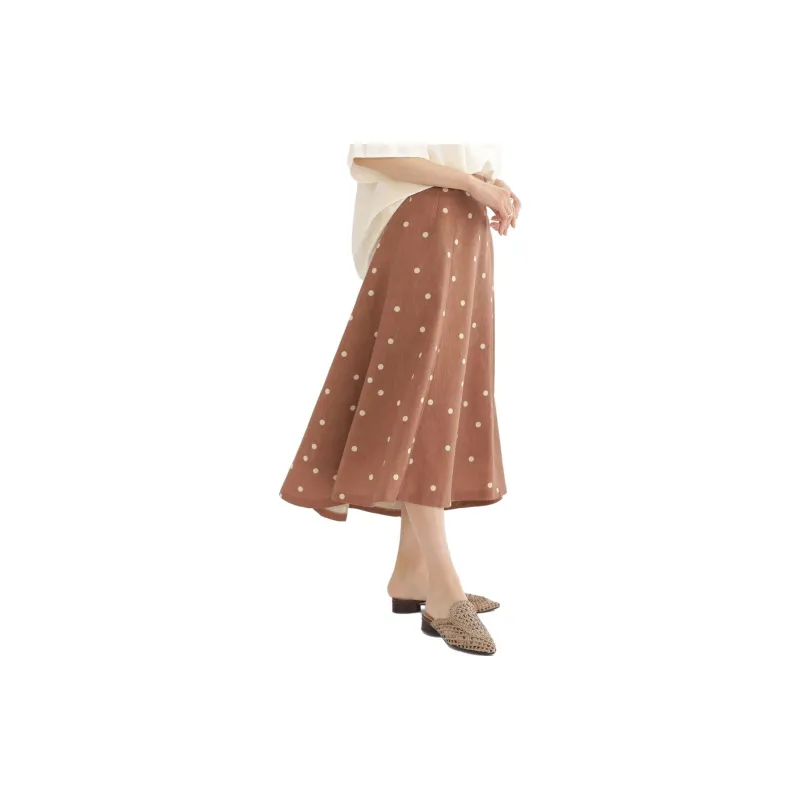 Beams Casual Long Skirts Women's Brown-4