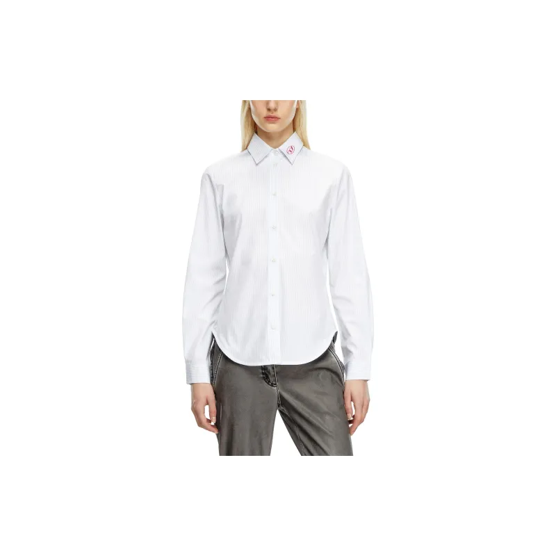 DIESEL C Gisel P2 Oval D Embroidered Striped Shirt-2