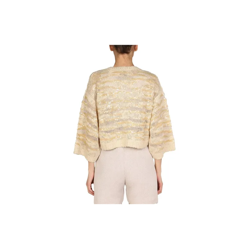 Brunello Cucinelli Sequin Embellished Knitted Jumper-4