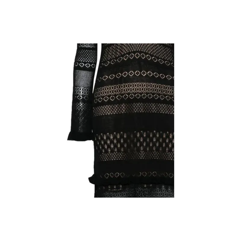Twinset Open-knit Ruffled Maxi Dress-4