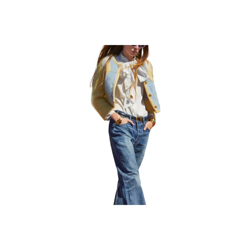 CELINE Cropped Coats Women's Yellow-2