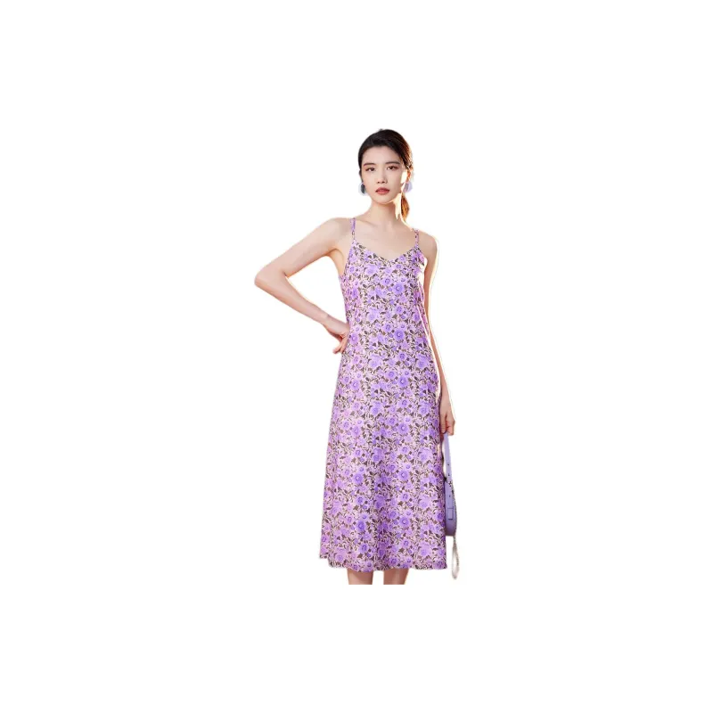 BBLLUUEE Slip Dress Women's Vanilla Purple-1
