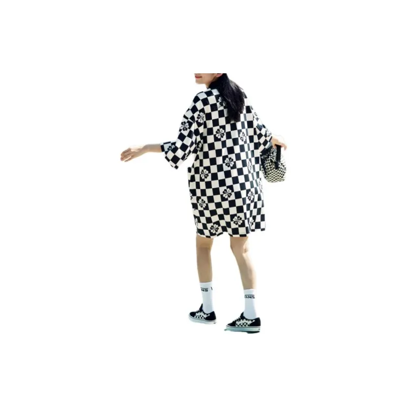 Vans Short Sleeved Dresses Women's Black White-2