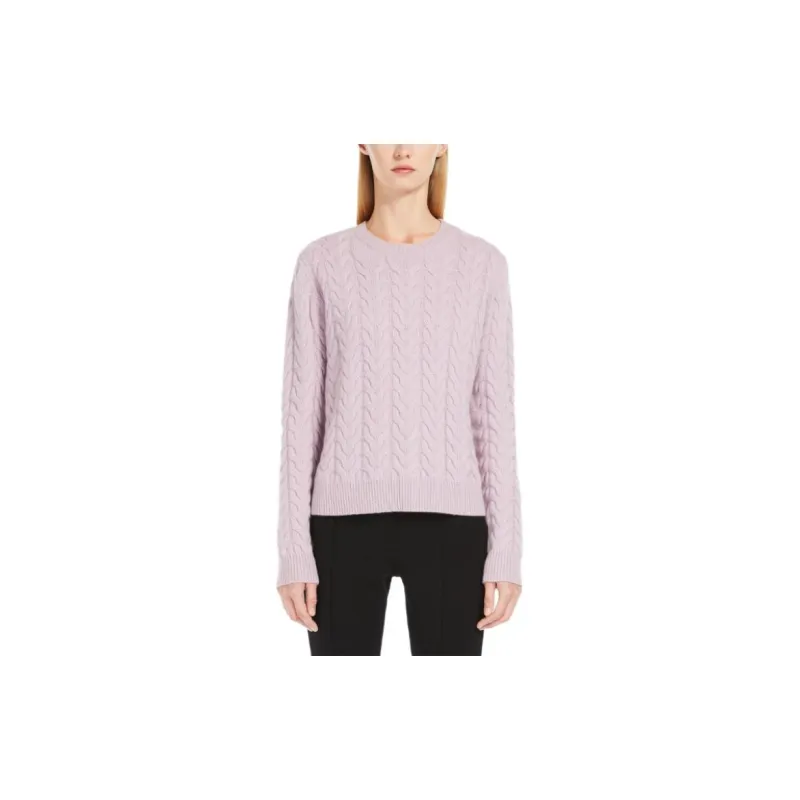 MaxMara Odessa Collection Cable Knit Cashmere Jumper Sweater Women's Pink-2