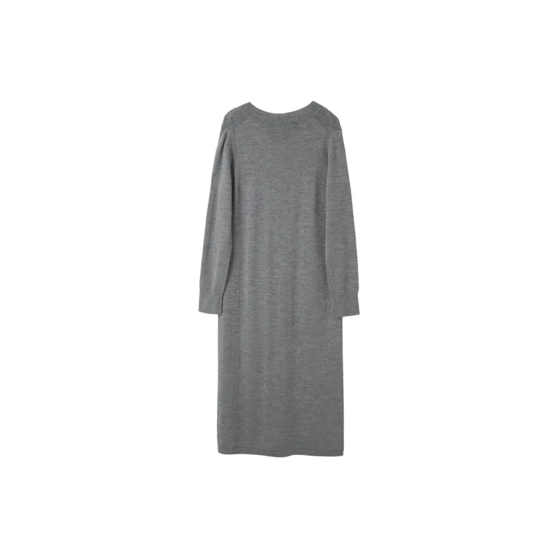 3COLOUR Long Sleeved Dress Women's Heather Gray-1