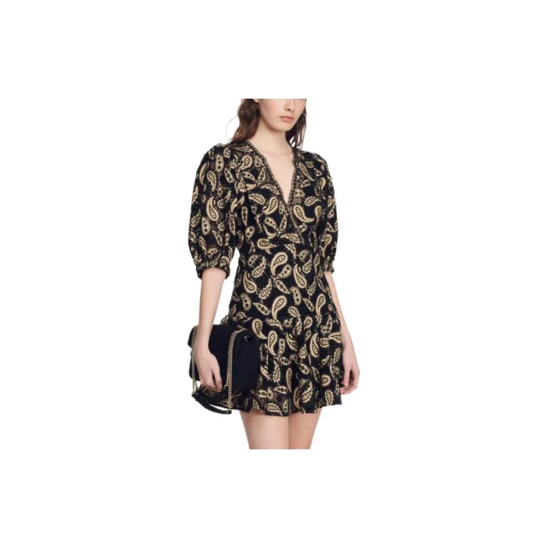 Sandro Short-Sleeved Dresses Women's Black-2