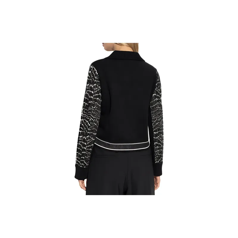 DVF Diane Von Furstenberg Pattern Jacquard Button Up Cardigan-2