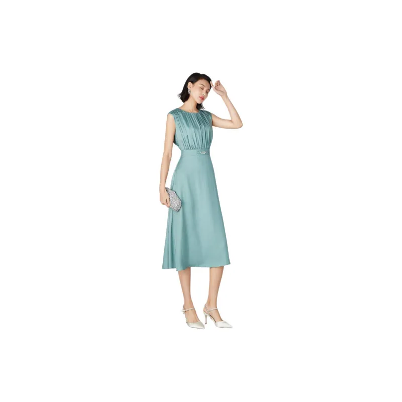 BBLLUUEE Sleeveless Dress Women's Teal Green-3
