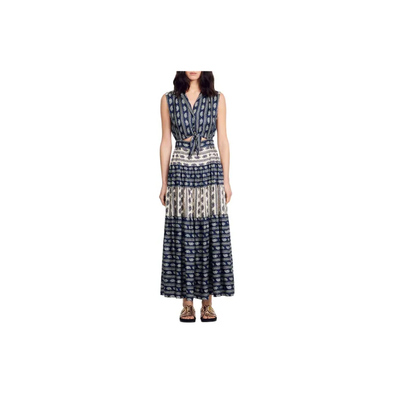 Sandro Paisley Sleeveless Maxi Dress-1