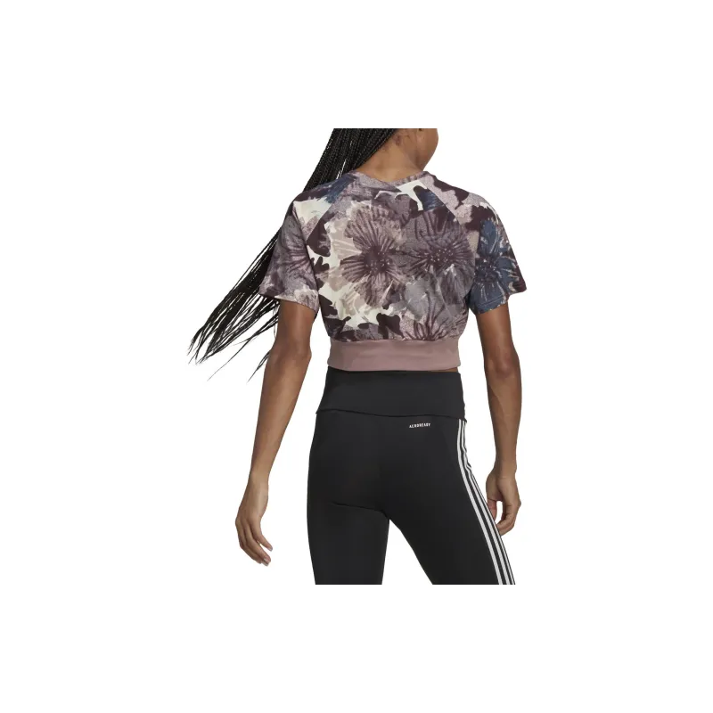 Adidas ALLOVER PRINT T Shirts Women's Purple-3