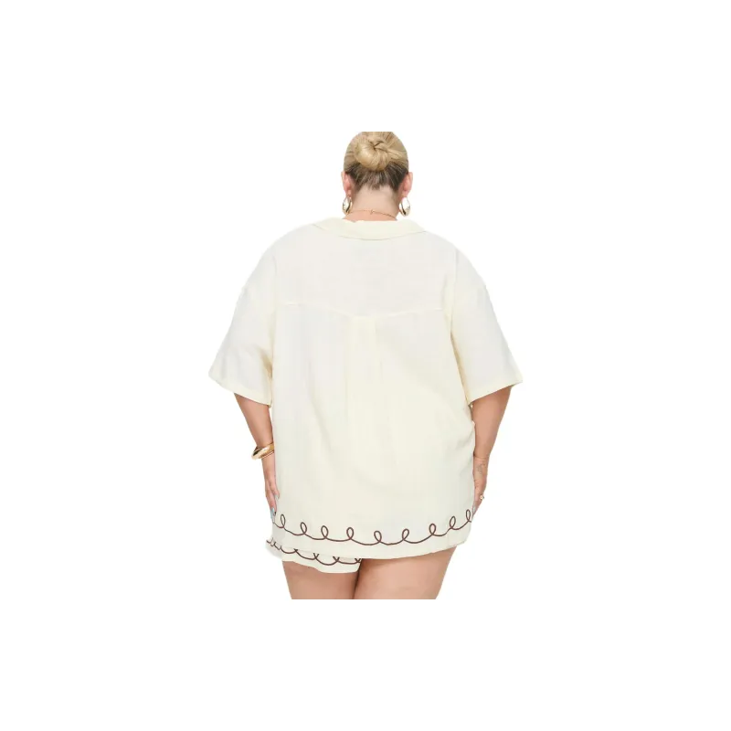 PRINCESS POLLY JAMARI LINEN BLEND SHIRT Shirt Women's Cream/Cream-1