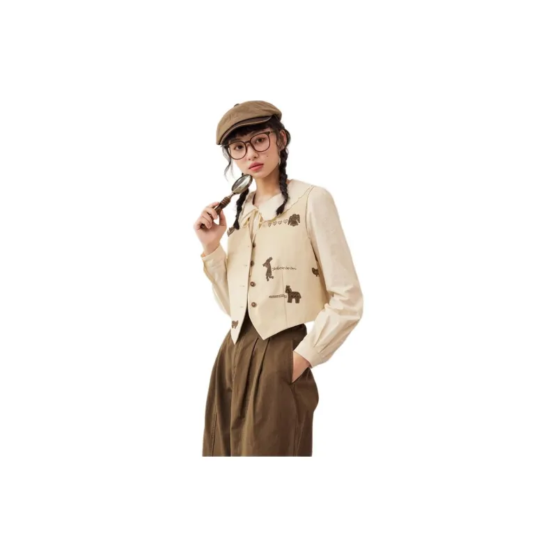 ZIHAN Shirts Women's Beige Gold-1