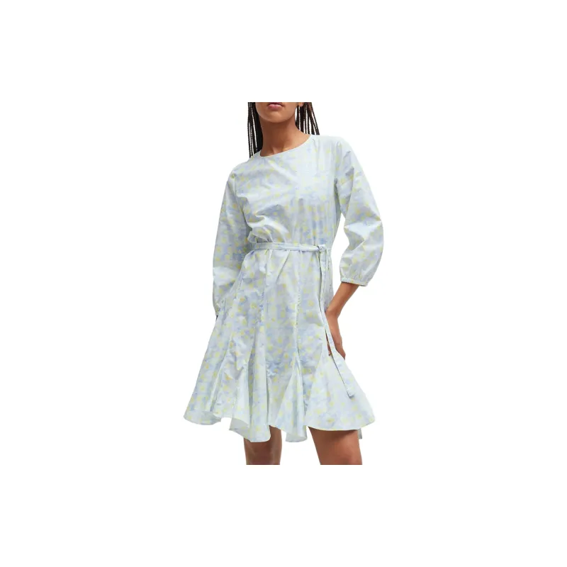 HUGO BOSS Long-Sleeved Dresses Women's Blue-4