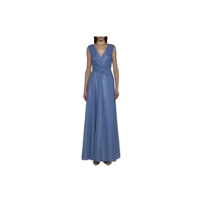 Talbot Runhof Draped Voile Maxi Dress-1