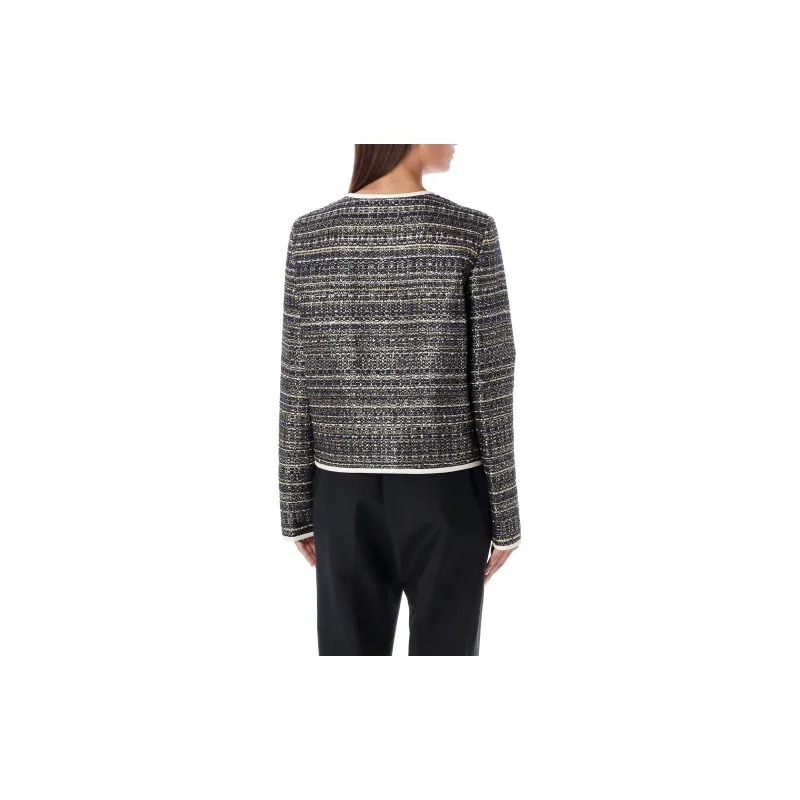 Valentino Tweed Party Crewneck Long Sleeved Jacket-3