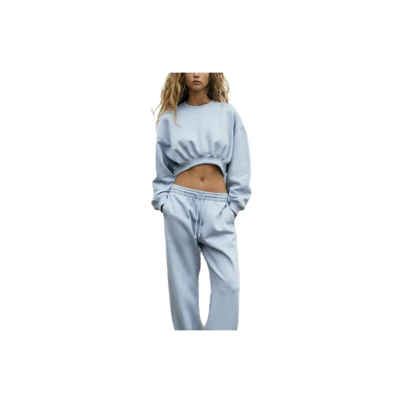 ZARA Sweatshirt Women's Light Blue-2
