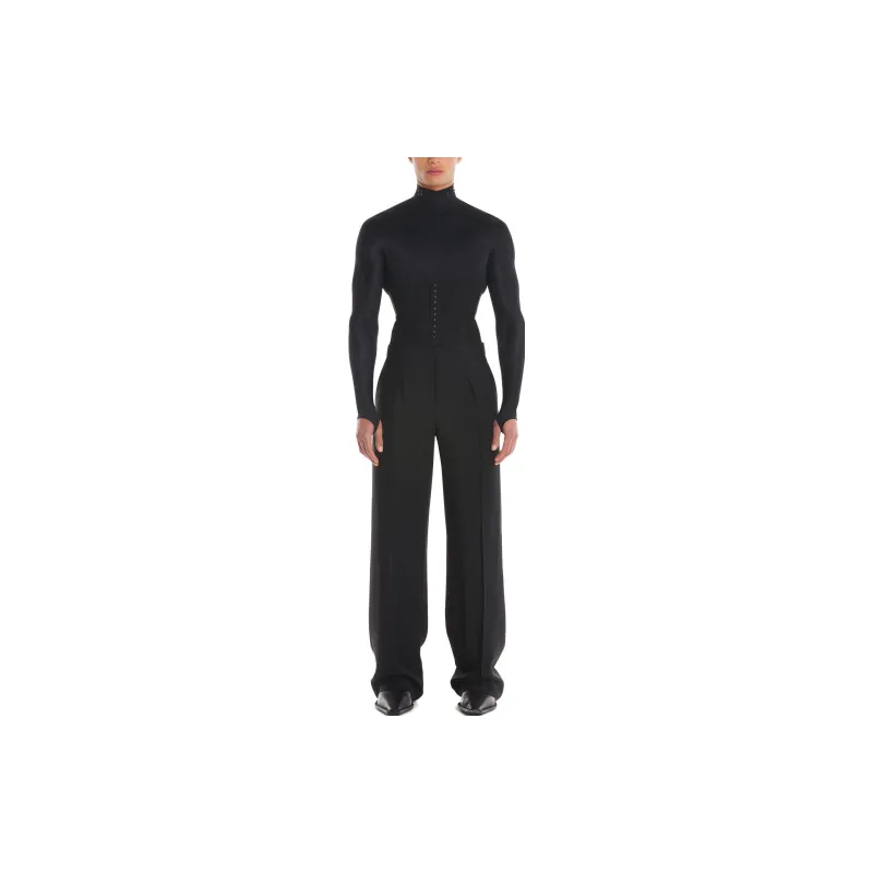 Mugler Logo-lettering High-neck Bodysuit-4