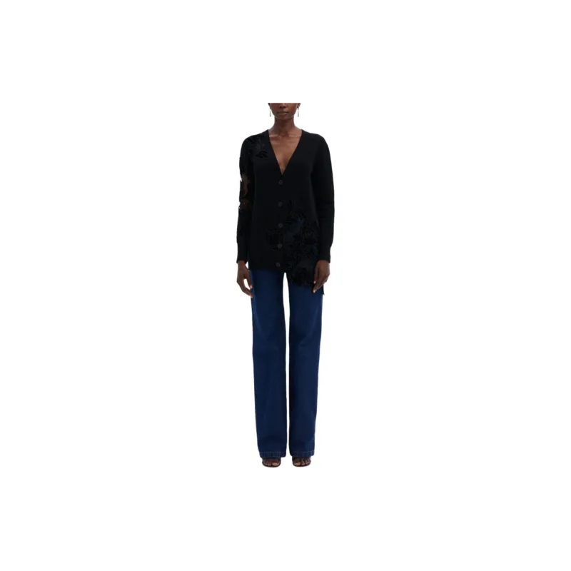 Oscar De La Renta Guipure Inset Long Cardigan-4