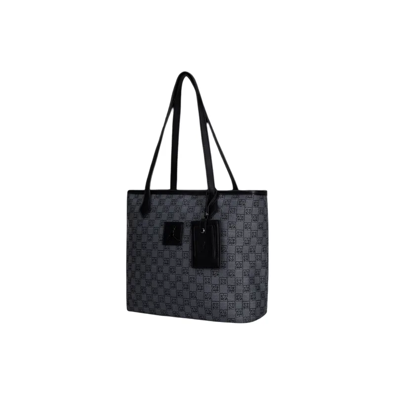 Jordan Polyester Tote Bag Shopping Bag Shoulder Bag Handbag Regular Unisex Black & Gray-2
