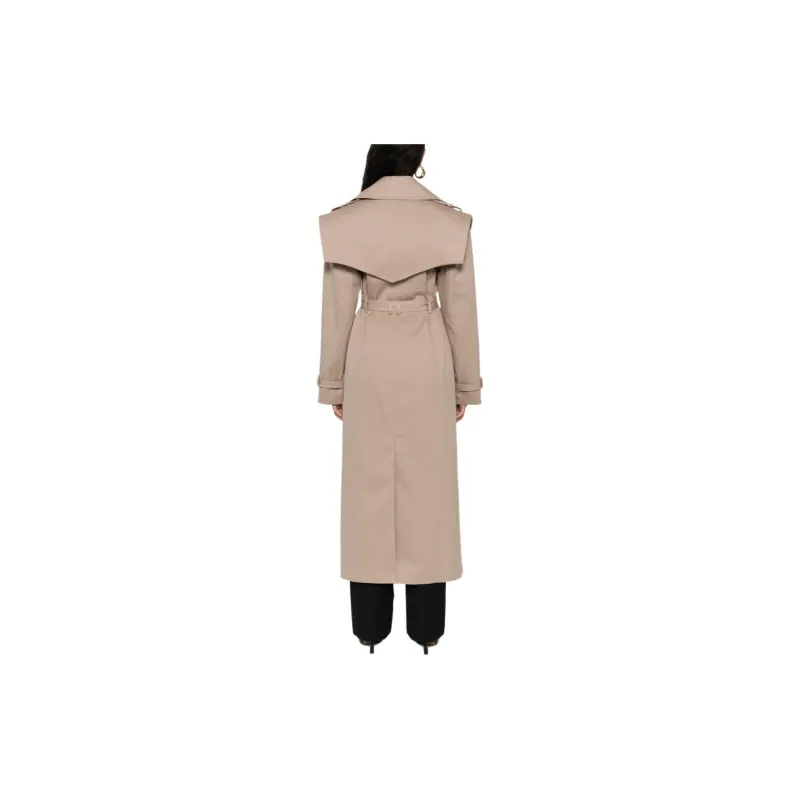 BALMAIN Double Breasted Belted Waist Maxi Trench Coat-2