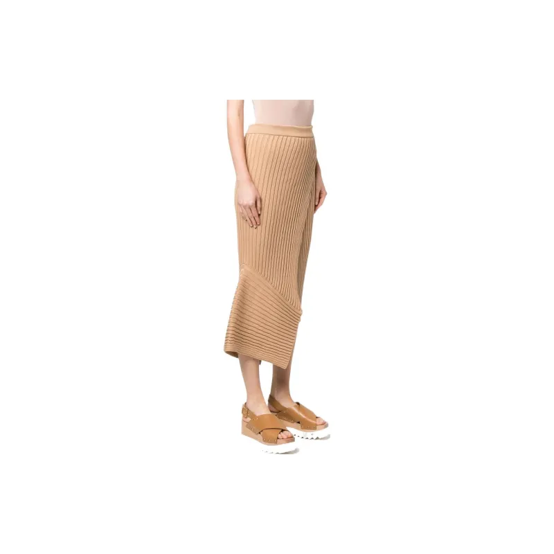 Stella McCartney Asymmetric Ribbed knit Wrap Skirt-3
